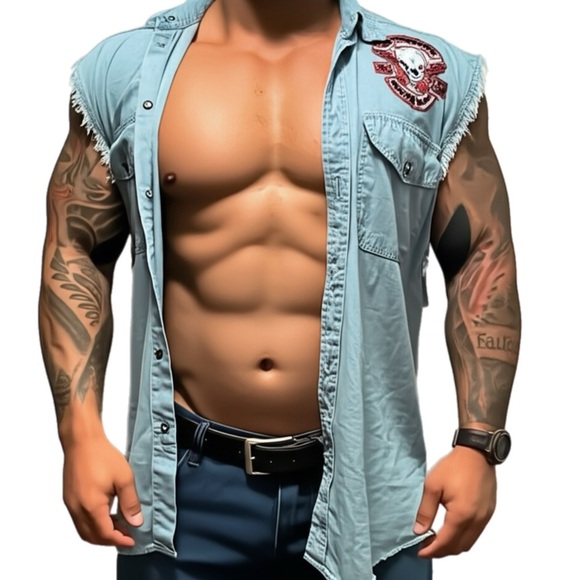 BIKERSEDGE 2010 OCTOBERFEST BIKEWEEK SLEEVELESS BUTTON-DOWN in XXL Vintage - Picture 5 of 16